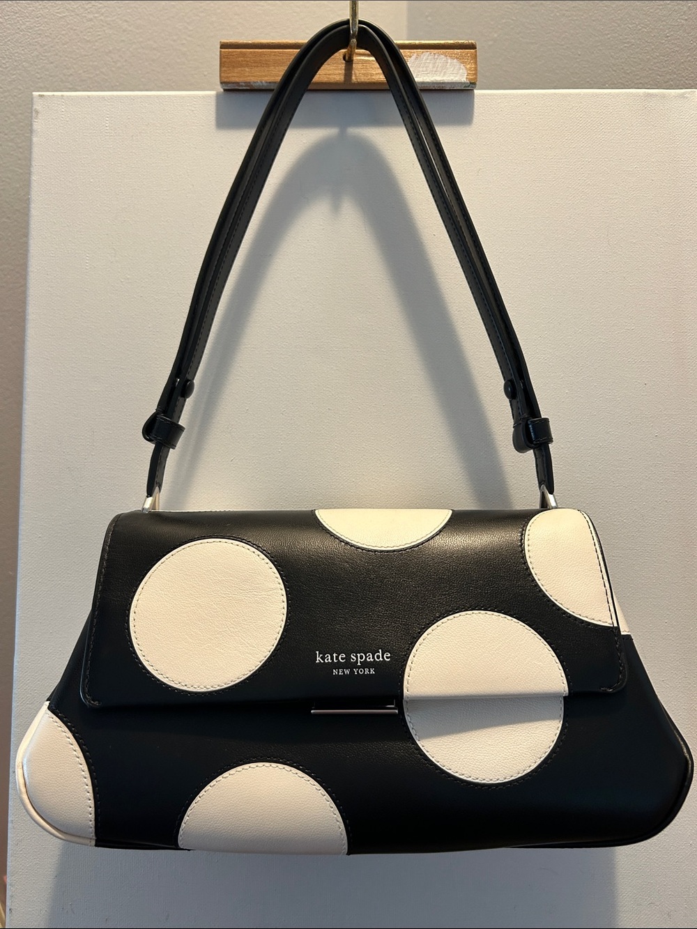 kate spade Black and Cream Polka Dot Shoulder Bag